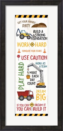 Framed Construction Sign Print