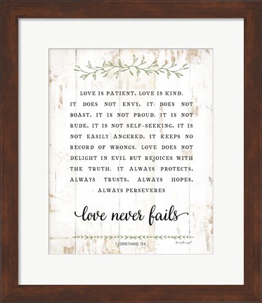 Framed Love Is Patient Print