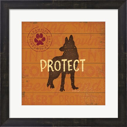 Framed Protect Dog Print