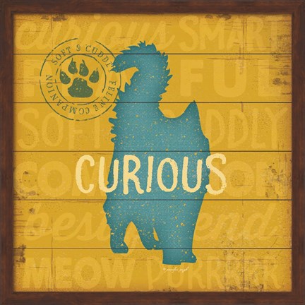 Framed Curious Cat Print