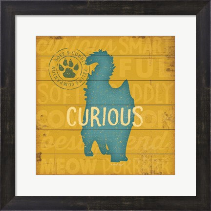 Framed Curious Cat Print