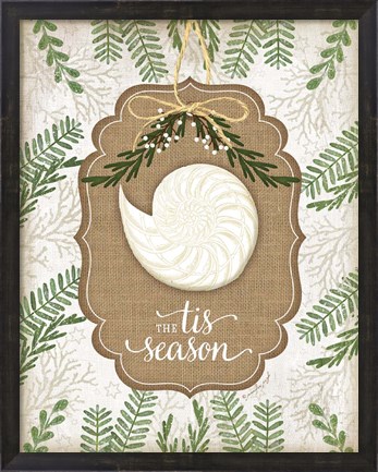 Framed Coastal Christmas Season Print