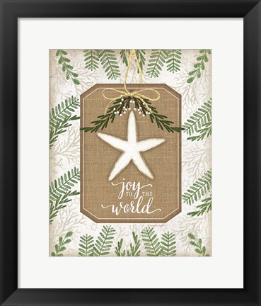 Framed Coastal Christmas Joy Print