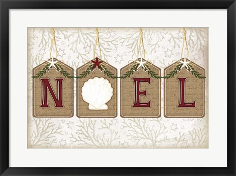 Framed Coastal Christmas Noel Print