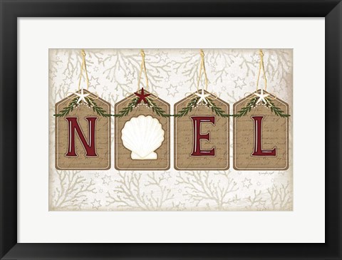 Framed Coastal Christmas Noel Print