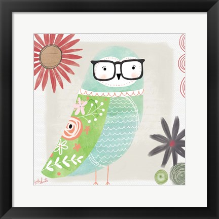 Framed Watercolor Owl II Print