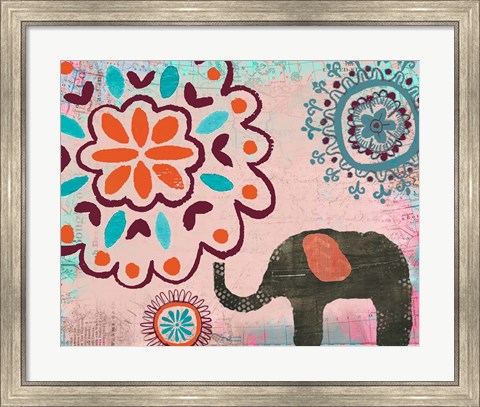 Framed Bohemian Elephant II Print