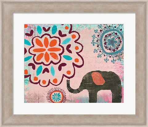 Framed Bohemian Elephant II Print