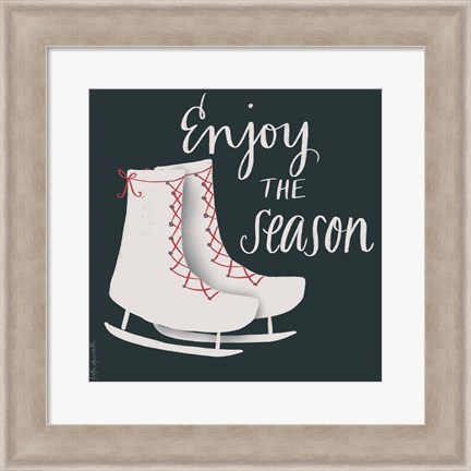 Framed Ice Skates Print