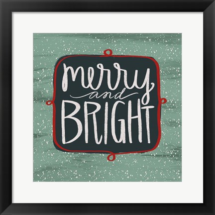 Framed Merry &amp; Bright Print