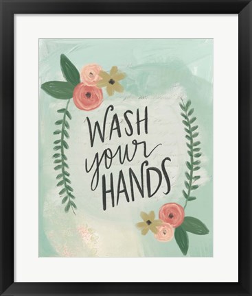 Framed Wash Your Hands Print