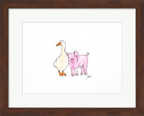 Framed Duck and Pig Print