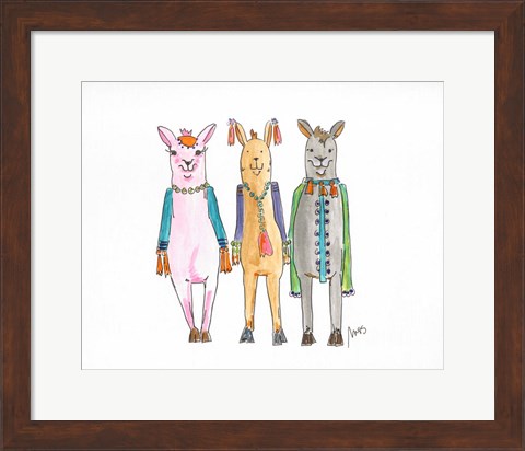 Framed Llama Three Print