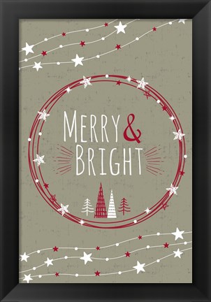 Framed Merry &amp; Bright Print