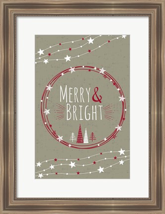 Framed Merry &amp; Bright Print