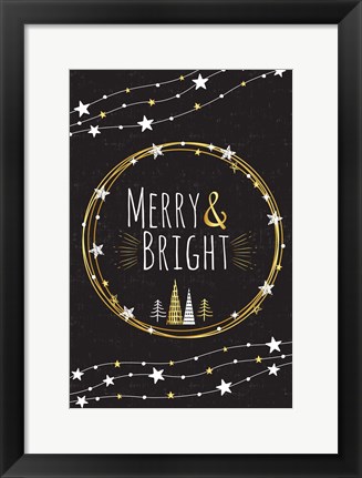 Framed Merry &amp; Bright Print