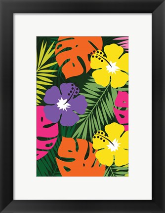 Framed Tropical Floral Print