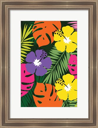 Framed Tropical Floral Print