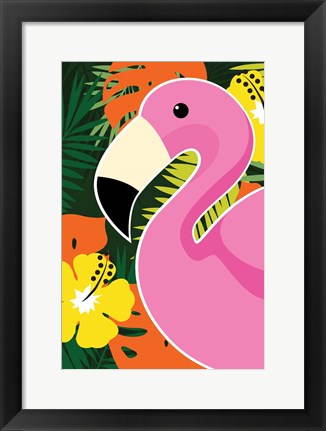 Framed Tropical Flamingo Print