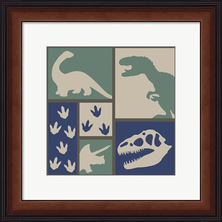 Framed Dino Collage Print