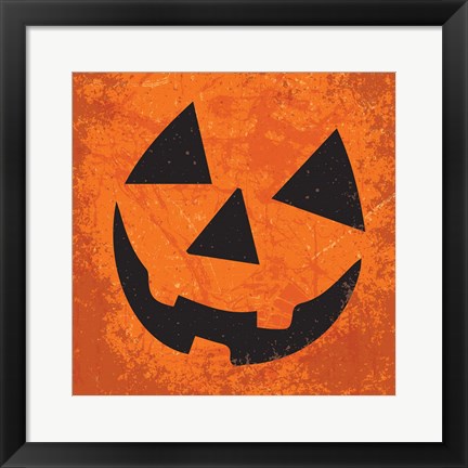 Framed Pumpkin Face Print