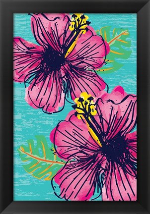 Framed Tropical Floral Print