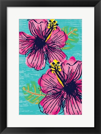 Framed Tropical Floral Print