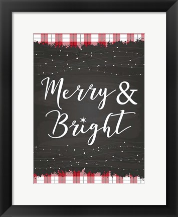 Framed Merry &amp; Bright Print