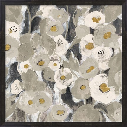 Framed Velvety Florals Neutral II Print