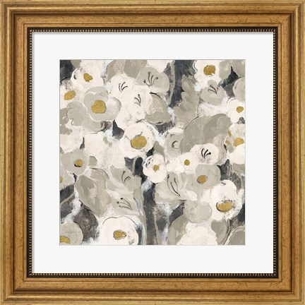 Framed Velvety Florals Neutral III Print