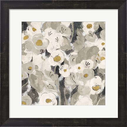 Framed Velvety Florals Neutral III Print