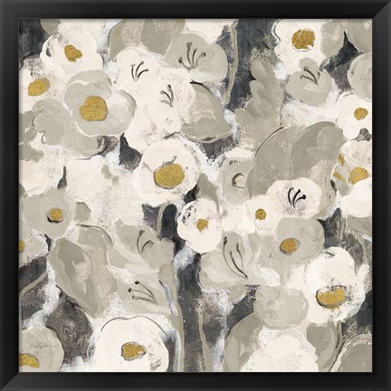 Framed Velvety Florals Neutral III Print