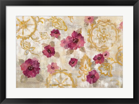 Framed Elegant Fresco Floral Print