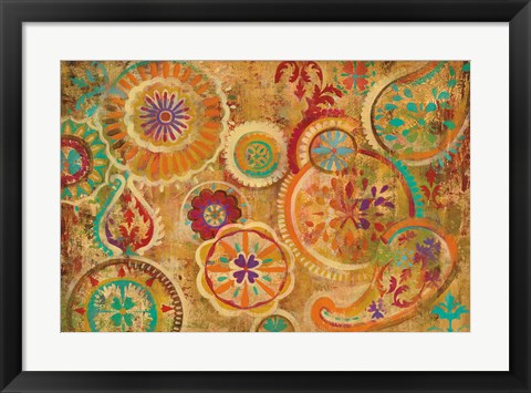 Framed Contemporary Paisley Eggplant Print