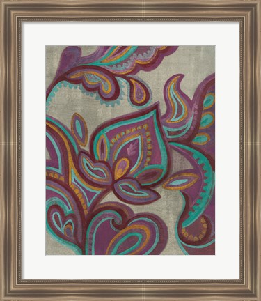 Framed Bohemian Paisley II Aubergine Print