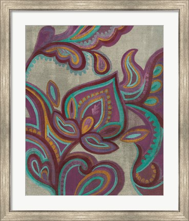 Framed Bohemian Paisley II Aubergine Print