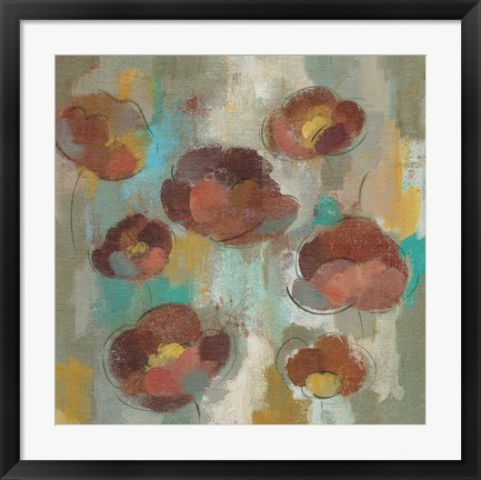 Framed Marsala Blooms II Print