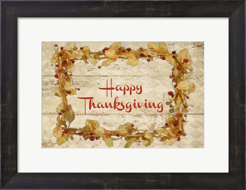 Framed Happy Thanks Giving Print