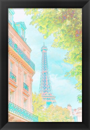 Framed Eiffel Tower Pastel Print