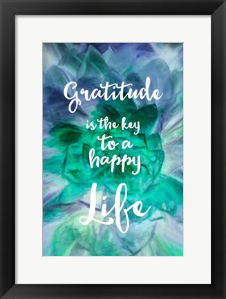 Framed Gratitude is the Key Print