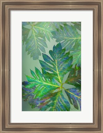 Framed Tropical Leaves III Print