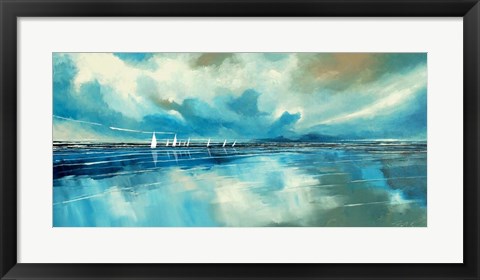 Framed Blue Sky and Boats IV Print