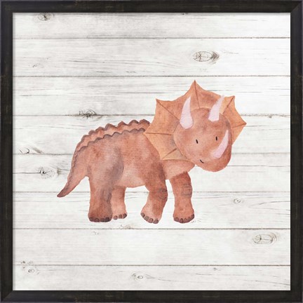 Framed Water Color Dino Print