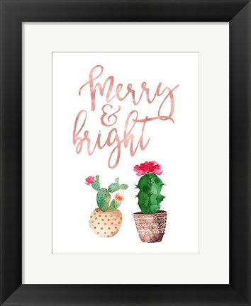 Framed Merry and Bright Succulent Print