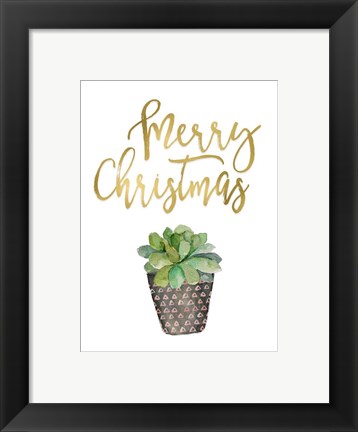 Framed Merry Christmas Succulent Print