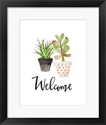 Framed Welcome Succulents Print