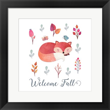 Framed Welcome Fall Fox Print