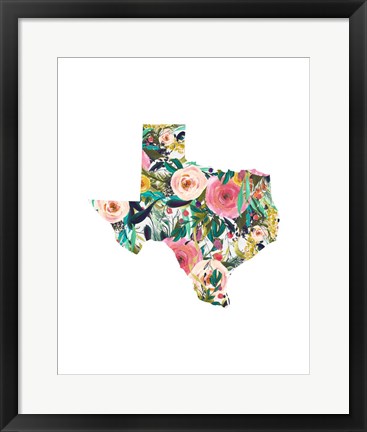 Framed Texas Floral Collage II Print