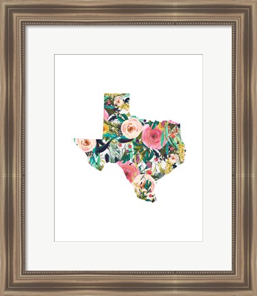 Framed Texas Floral Collage II Print