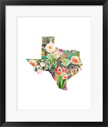 Framed Texas Floral Collage III Print